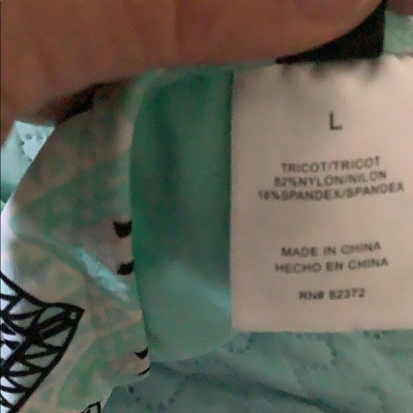 Trillium bikini Mint green black and white ruffle top like new see-threw… - Picture 9 of 10